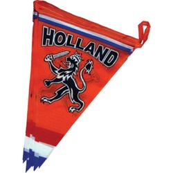Luxe polyester vlaggenlijn 6 meter oranje Holland met leeuw en rood-wit-blauwe vlag | EK Voetbal 2020 2021 | Nederlands elftal versiering | Nederland supporter vlaggetjes